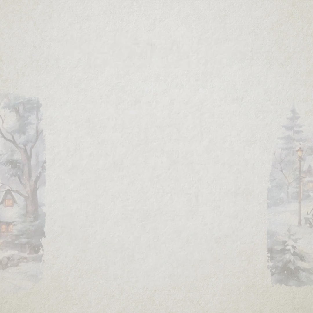 Enchanted Winter Village - Watercolor Winter Clipart - Watercolor Village - Snow Village - Winter Forest - Christmas Village - Winter Snow