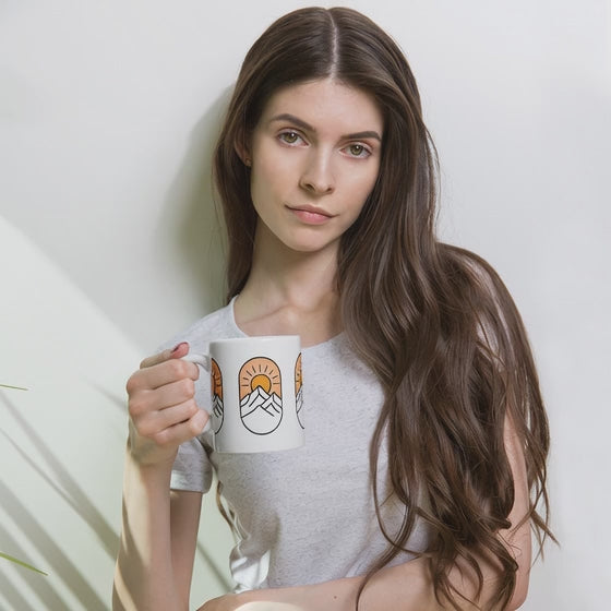 Cană "Lanț Muntos la Apus" - 330 ml & 440 ml | Ceramică Premium | Produsă la Comandă