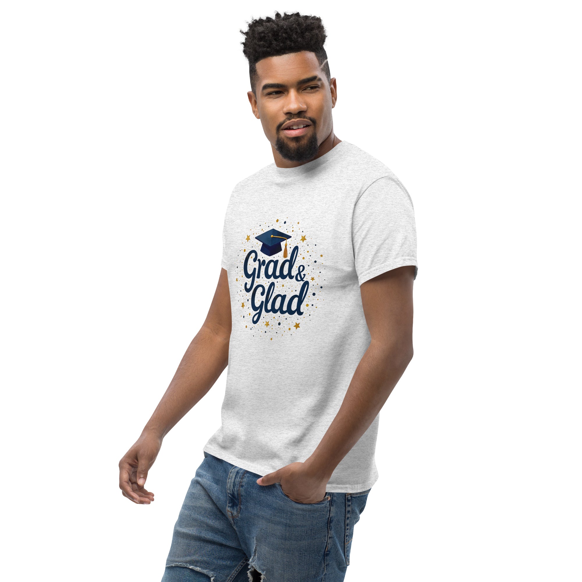 Tricou Unisex "Grad & Glad" - 100% Bumbac | Design Absolvire