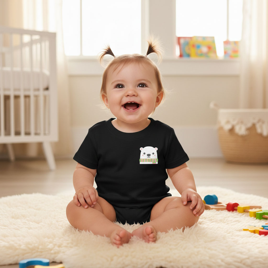 Tricou Bebeluși „Little Polar Bear” Ursuleț | Bumbac 100% Premium | 6-24 Luni
